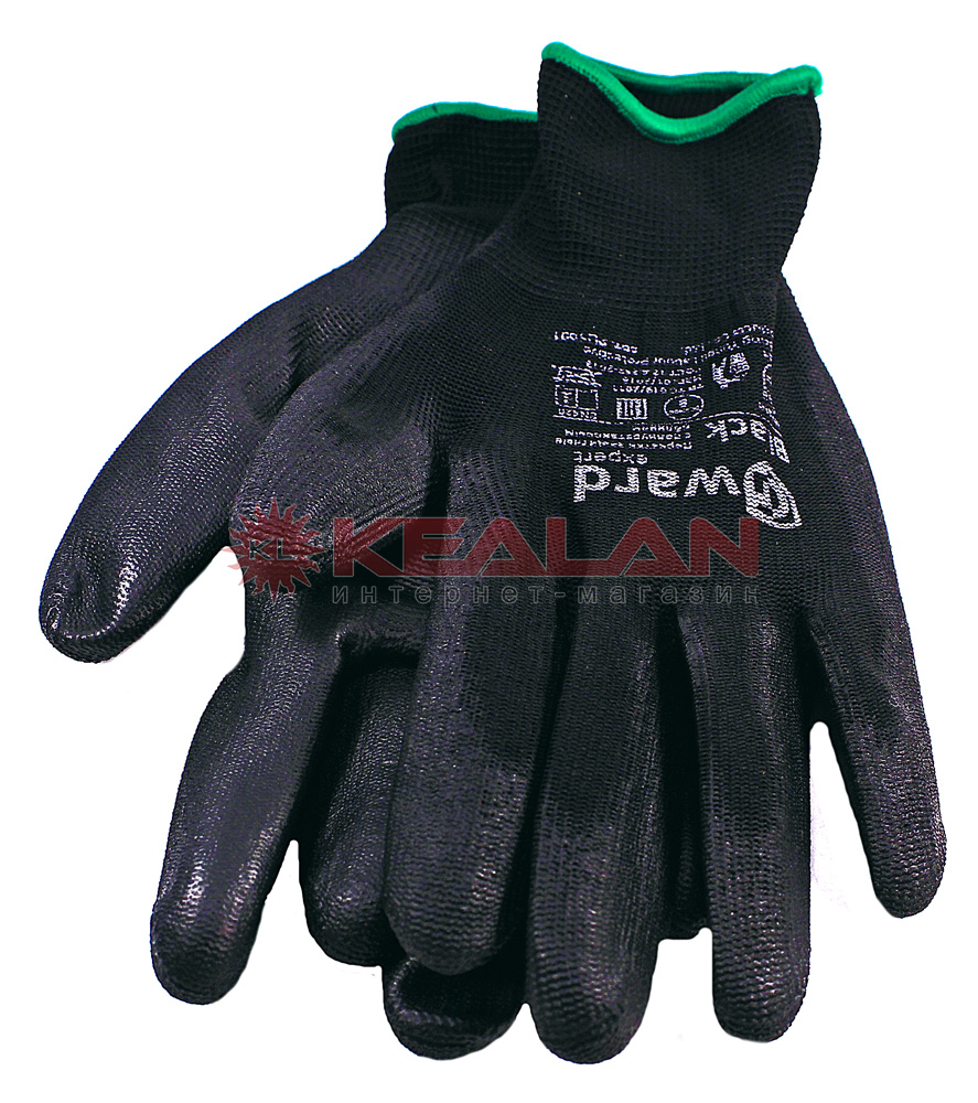 GWARD Black перчатки нейлоновые черного цвета с полиуретановым покрытием, 8/M