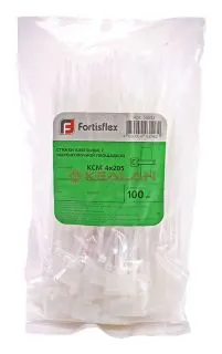 Fortisflex 205x3.5 стяжка нейлоновая крепежная с марировочной площадкой белая, 100 шт.