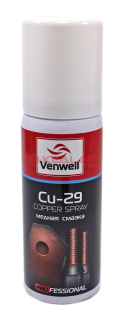 Venwell Copper spray Cu-29 высокотемпературная адгезионная медная смазка, 60 мл.