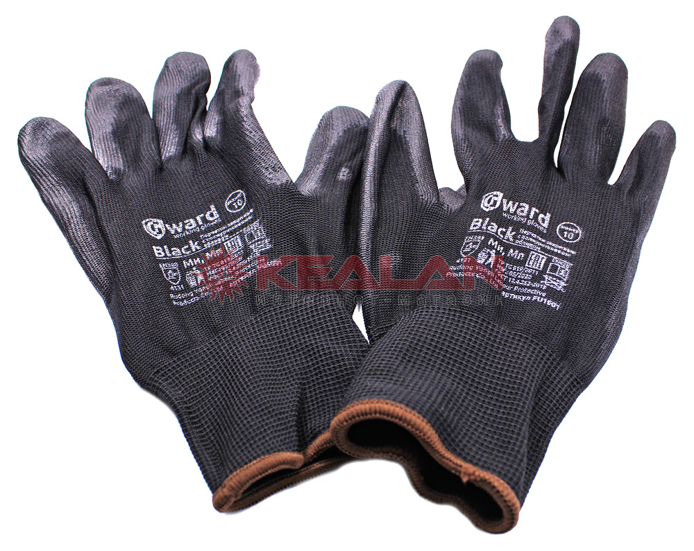 GWARD Black перчатки нейлоновые черного цвета с полиуретановым покрытием, 10/XL