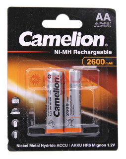 Camelion R6 AA аккумуляторная батарейка, 2600mAh Ni-Mh, 2 шт.