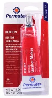 Permatex 81160 высокотемпературный силиконовый герметик, красный, 85 г.