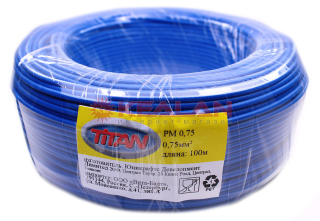 Titan PM 0,75 провод монтажный синий 0,75 мм², 100 м.