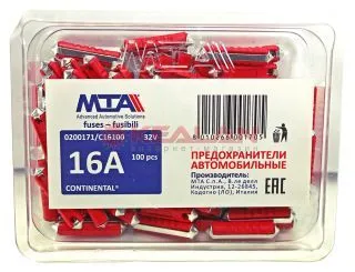 MTA предохранитель CONTINENTAL 16A, в блистере 100 шт.