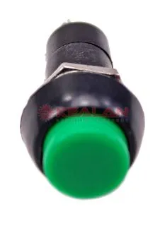 REXANT 36-3042 выключатель-кнопка 250V 1А (2с) (ON)-OFF Б/Фикс зеленая, в упаковке 10 шт.