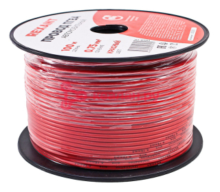 REXANT 01-6504 автомобильный провод одножильный красный, 0,75  мм², 100 м.