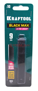 KRAFTOOL BLACK MAX 09602-09-S10 лезвия сегментированные, 9 мм, 10 шт.