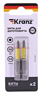 KRANZ бита для шуруповерта Torx T10х50 мм (2 шт./уп.)
