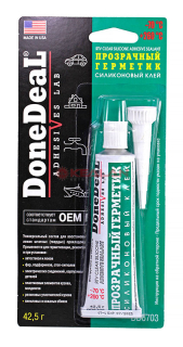 Done Deal DD6703 силиконовый герметик-клей для стекол прозрачный, 42,5 г.