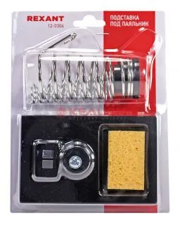 REXANT 12-0306 подставка для паяльника, ниша квадратная, губка, металл