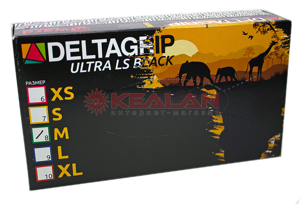 GWARD Deltagrip Ultra LS Black перчатки нитриловые, черного цвета, M, 100 шт.