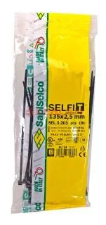 SapiSelco SEL.3.203R стяжки кабельные стандартные, черные,135x2,5 мм, 100 шт.