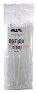 MTA 200*4.8 хомут-стяжка пластиковый белый, 100 шт.