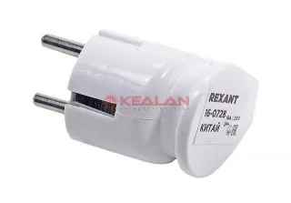 REXANT 16-0728 вилка евро угловая с з/к белая IP20 16А 