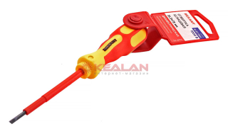 REXANT 12-4711 отвертка шлицевая диэлектрическая SL3х75мм, до 1000В, двухкомпонентная рукоятка