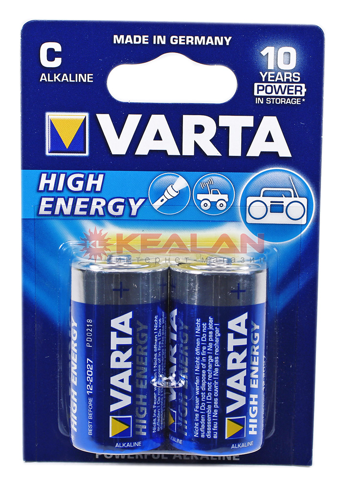 VARTA HIGH ENERGY C батарейки, 2 шт.