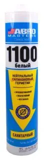 ABRO MASTERS SS-1100-SAN-WHT-RE санитарный герметик силиконовый нейтральный, белый, 280 мл.