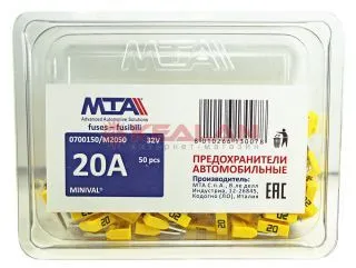 MTA предохранитель MINIVAL 20A, 25 шт.