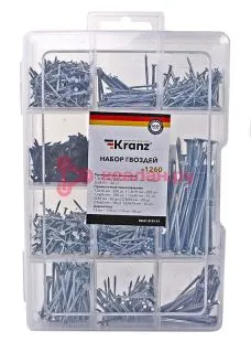 KRANZ KR-01-3101-12 набор гвоздей (1260 шт/уп)