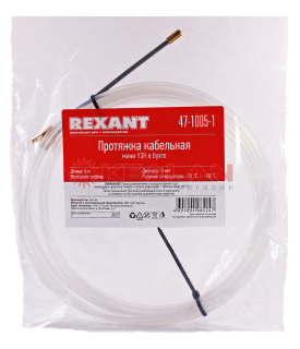 REXANT протяжка кабельная, красная, 3,5 мм, длина 5 м.