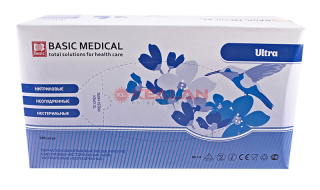 Basic Medical Ultra нитриловые перчатки, размер M, голубые, 200 шт.