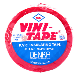 Denka Vini Tape изоляционная лента, красная, 19 мм, 9 м.