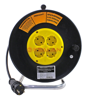 PROconnect 11-7614 удлинитель силовой на катушке 4 гнезда с/з 40 м 3х2,5 мм.