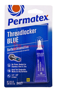 Permatex 24027 фиксатор резьбы для замасленных поверхностей, средняя фиксация, синий, 6 мл.