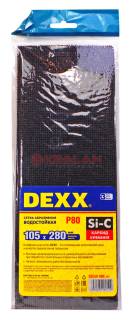 DEXX шлифовальная сетка абразивная, водостойкая, Р80, 105х280 мм, 3 листа.
