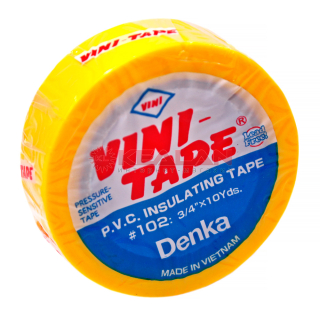Denka Vini Tape изоляционная лента, желтая, ПВХ, 19 мм, 9 м.