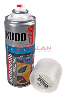 KUDO KU-4007 1К автоэмаль алкидная, белая, цвет 201, 520 мл.