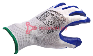 GWARD Blue перчатки нейлоновые белые с синим нитриловым покрытием, размер 8/M