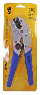 КВТ СТА-11 кримпер для обжима изолированных разъемов с красной, синей и желтой манжетами