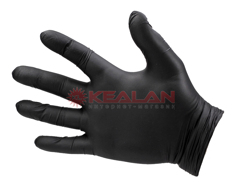 LR перчатки нитриловые, черные, M, 100 шт.