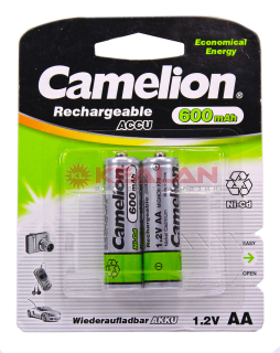 Camelion R6 AA аккумуляторная батарейка, 600mAh Ni-Cd, 2 шт.