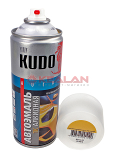 KUDO KU-4010 1К автоэмаль алкидная, желтая, цвет 225, 520 мл.
