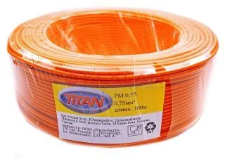 TITAN PM 0,75 провод монтажный оранжевый 0,75 мм², 100 м.