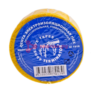 Terminator IZ 1918Y изолента желтая ПВХ, 19 мм, 18,3 м.