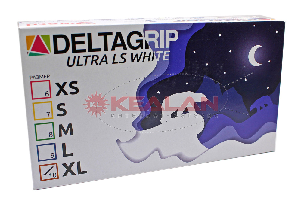 GWARD Deltagrip Ultra LS White перчатки нитриловые, белого цвета, XL, 100 шт.