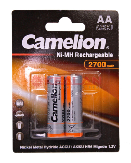 Camelion R6 AA аккумуляторная батарейка, 2700mAh Ni-Mh, 2 шт.