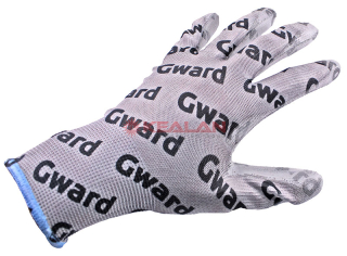 GWARD PU-G with GWARD LOGOS перчатки из полиэстера серого цвета полиуретановым покрытием с логотипированием, размер 9 (L)