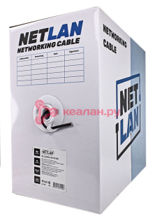 NETLAN кабель U/UTP 4 пары, Кат. 5e (Класс D), 100 МГц, одножильный, BC (чистая медь), внешний, PE д