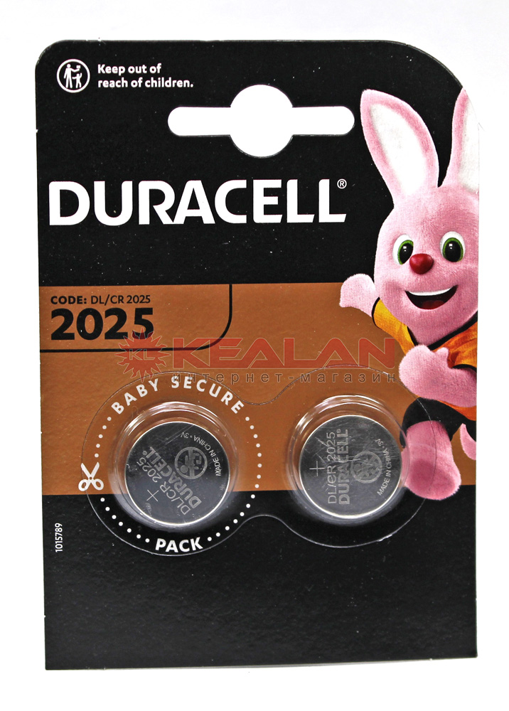 DURACELL CR2025 литиевая батарейка, 2 шт.