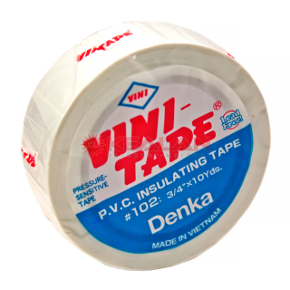 Denka Vini Tape изоляционная лента, белая, ПВХ, 19 мм, 9 м.