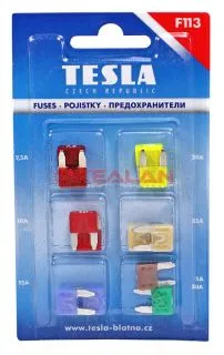 TESLA F113 набор предохранителей ножевого типа, мини, 12 шт.