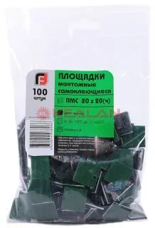 Fortisflex ПМС-20 площадки монтажные самоклеющиеся, черные, 100 шт.