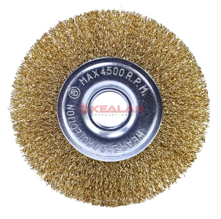 KRANZ щетка дисковая для УШМ, витая латунированная проволока, 125 мм, отв. 22,23 мм