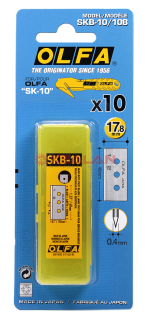 OLFA OL-SKB-10/10B лезвие специальное, для "OL-SK-10", 17,8 мм., 10 шт.