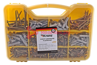 KRANZ набор саморезов и дюбелей (590 шт/уп)