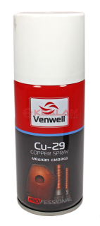 Venwell Copper spray Cu-29 высокотемпературная адгезионная медная смазка, 150 мл.
